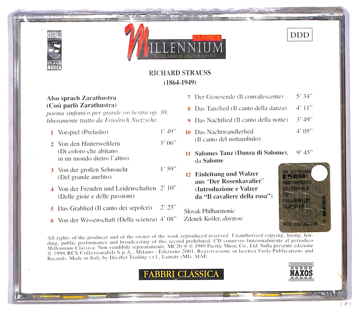 EBOND Strauss - Also Sprach Zarathustra - Il Novecento CD CD089951