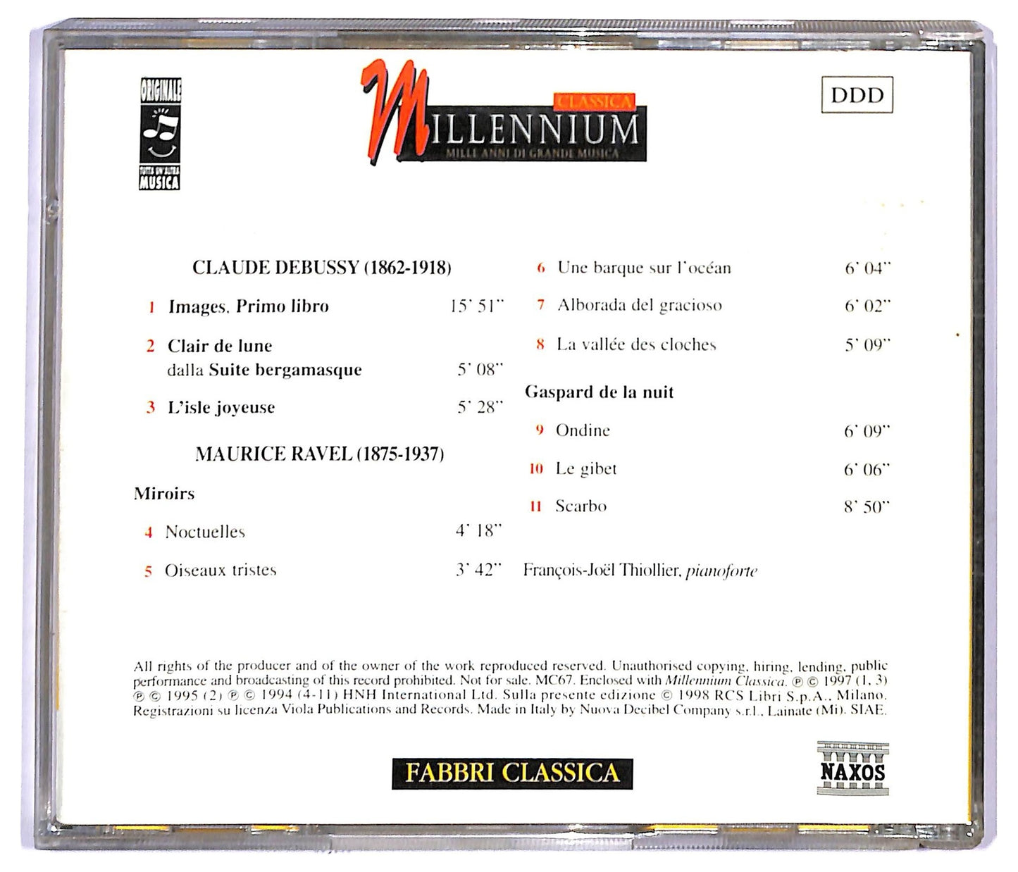 EBOND Debussy Ravel - Images, Clair De Lune, L'Isle Joyeuse CD CD090027