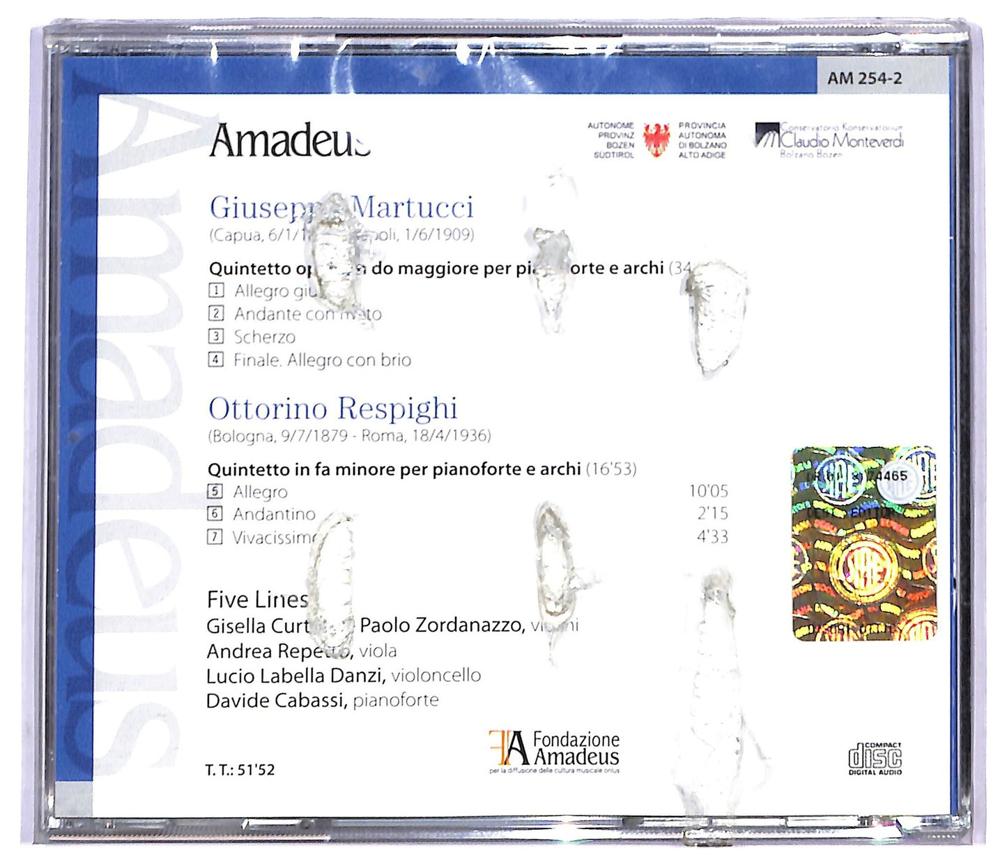 EBOND Giuseppe Martucci Respighi - Quintetto Op.45 In Do Maggiore Per Pianoforte E Archi CD CD090032