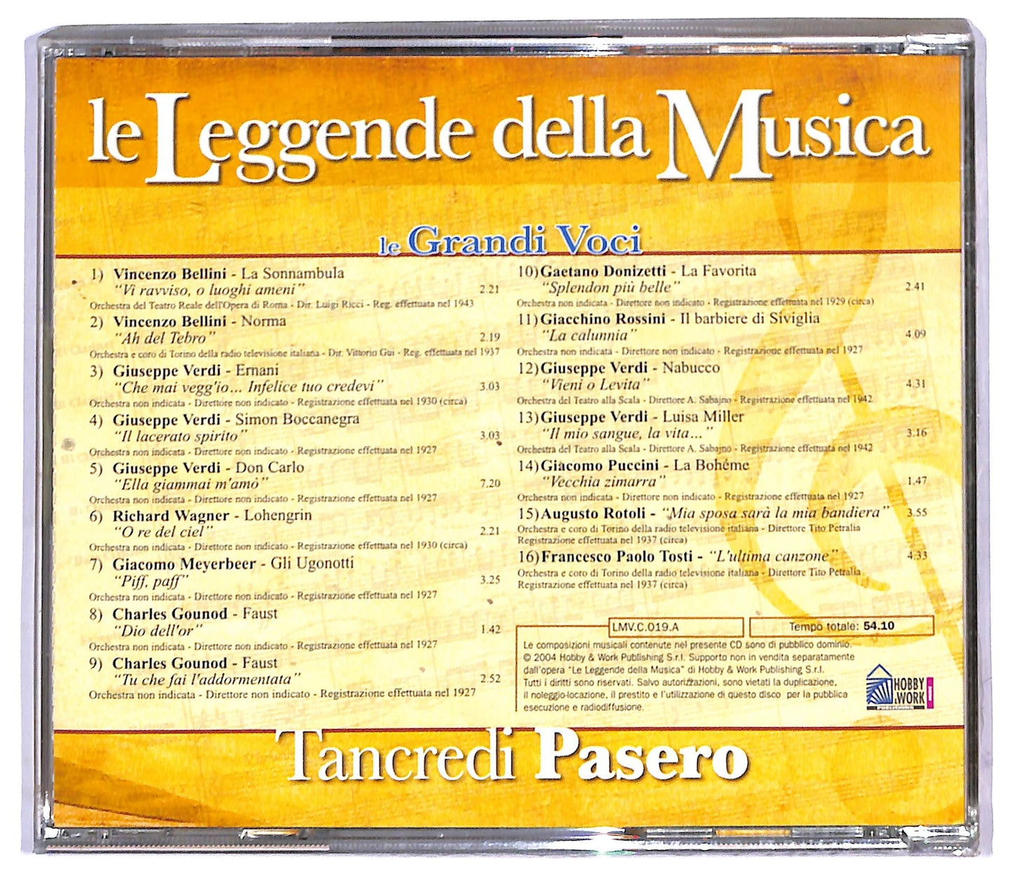 EBOND Tancredi Pasero - Tancredi Pasero - le grandi voci CD CD090042