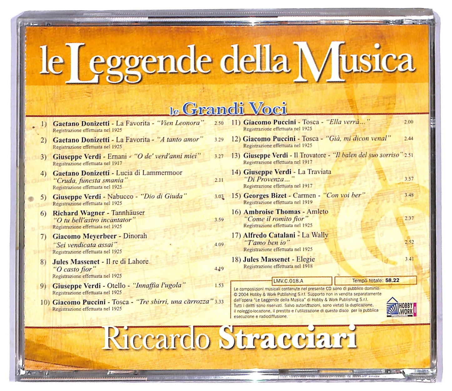 EBOND Riccardo Stracciari - Le Grandi Voci CD CD090045