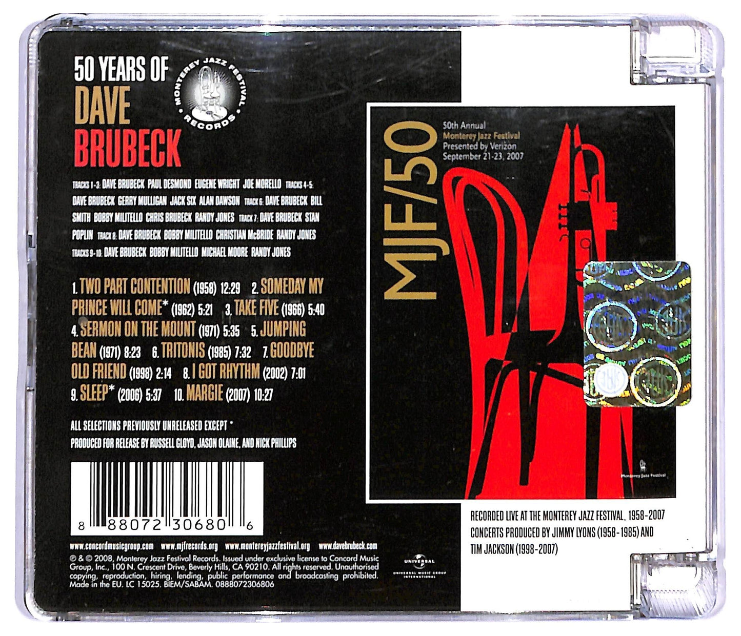 EBOND Dave Brubeck - Live At The Monterey Jazz Festival 1958-2007 CD CD090214