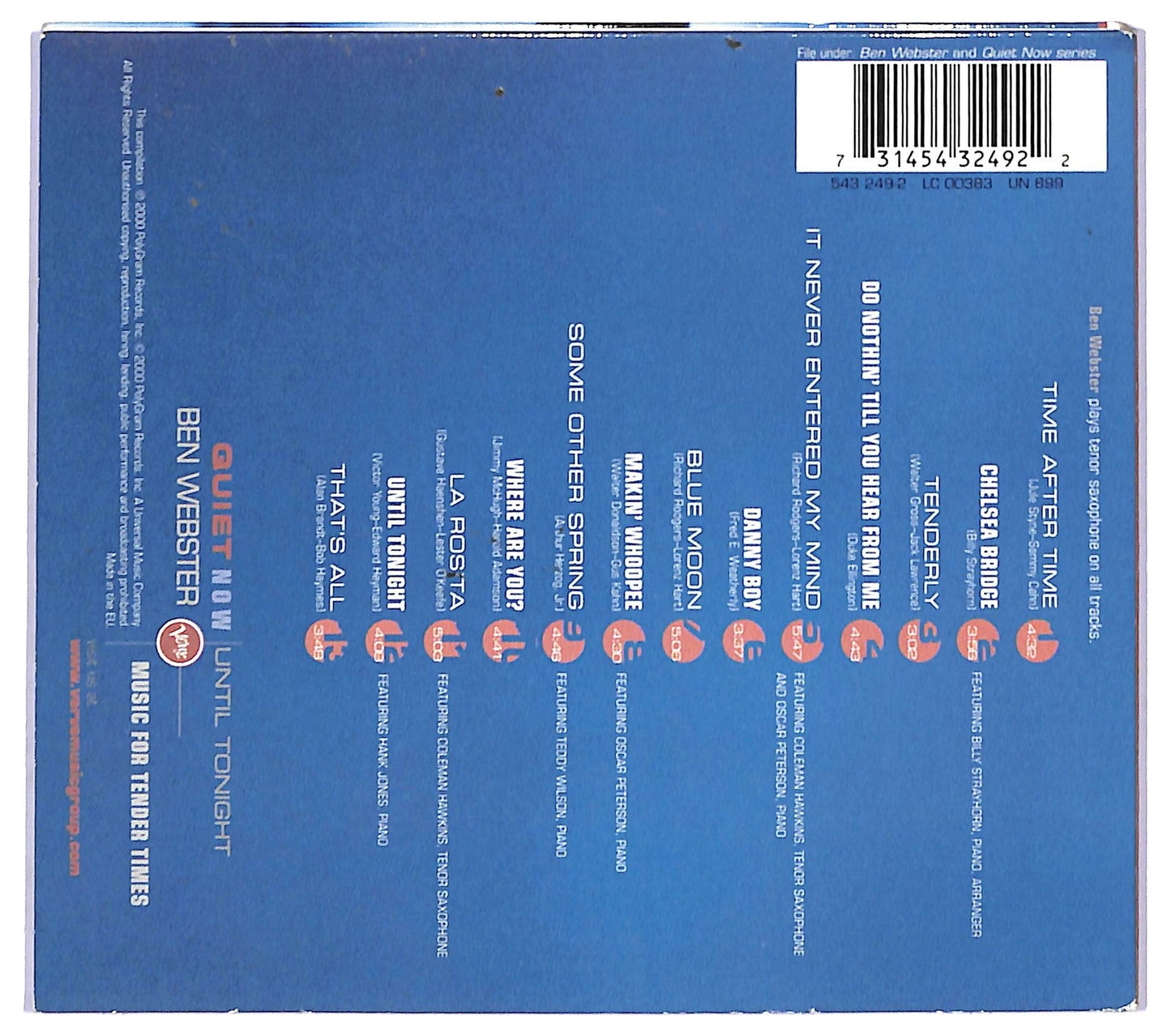 EBOND Ben Webster - Until Tonight CD CD090216