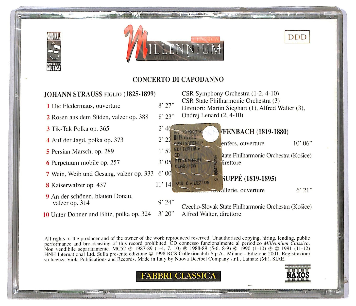 EBOND J. Strauss Figlio Offenbach Suppe - Concerto di Capodanno CD CD090311