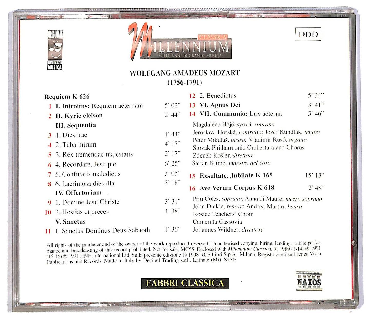 EBOND Mozart - Requiem K 626 Exsultate, Jubilate K 165 CD CD090318