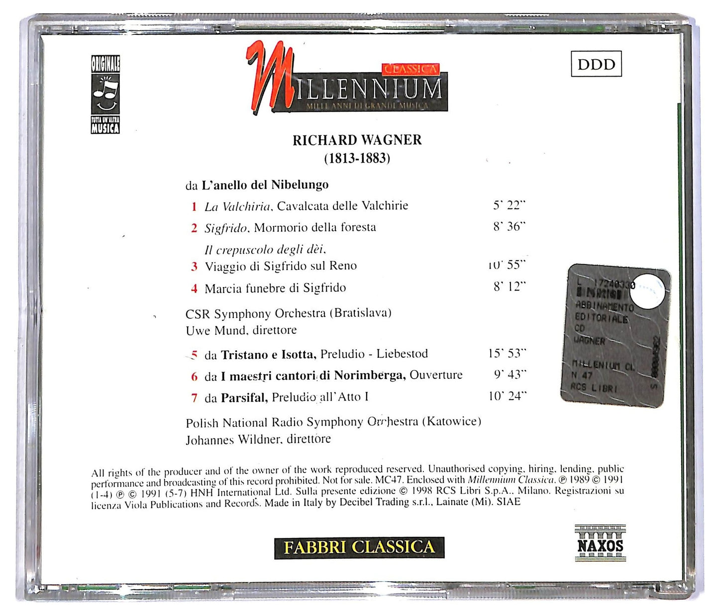 EBOND Wagner - L'Anello Del Nibelungo Tristano E Isott CD CD090358