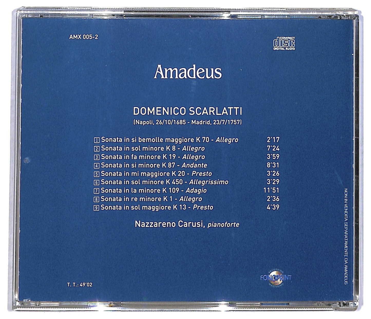EBOND Domenico Scarlatti - Nazzareno Carusi - Nove Sonate CD CD090408