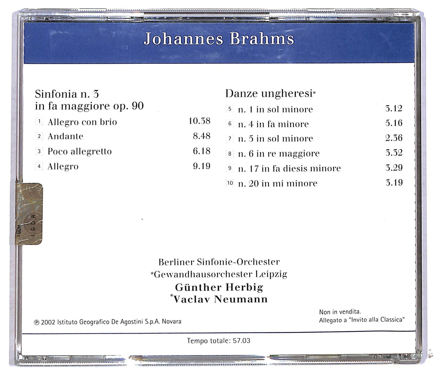 EBOND Brahms - Sinfonia N. 3 Op. 90 Danze Ungheresi CD CD090414