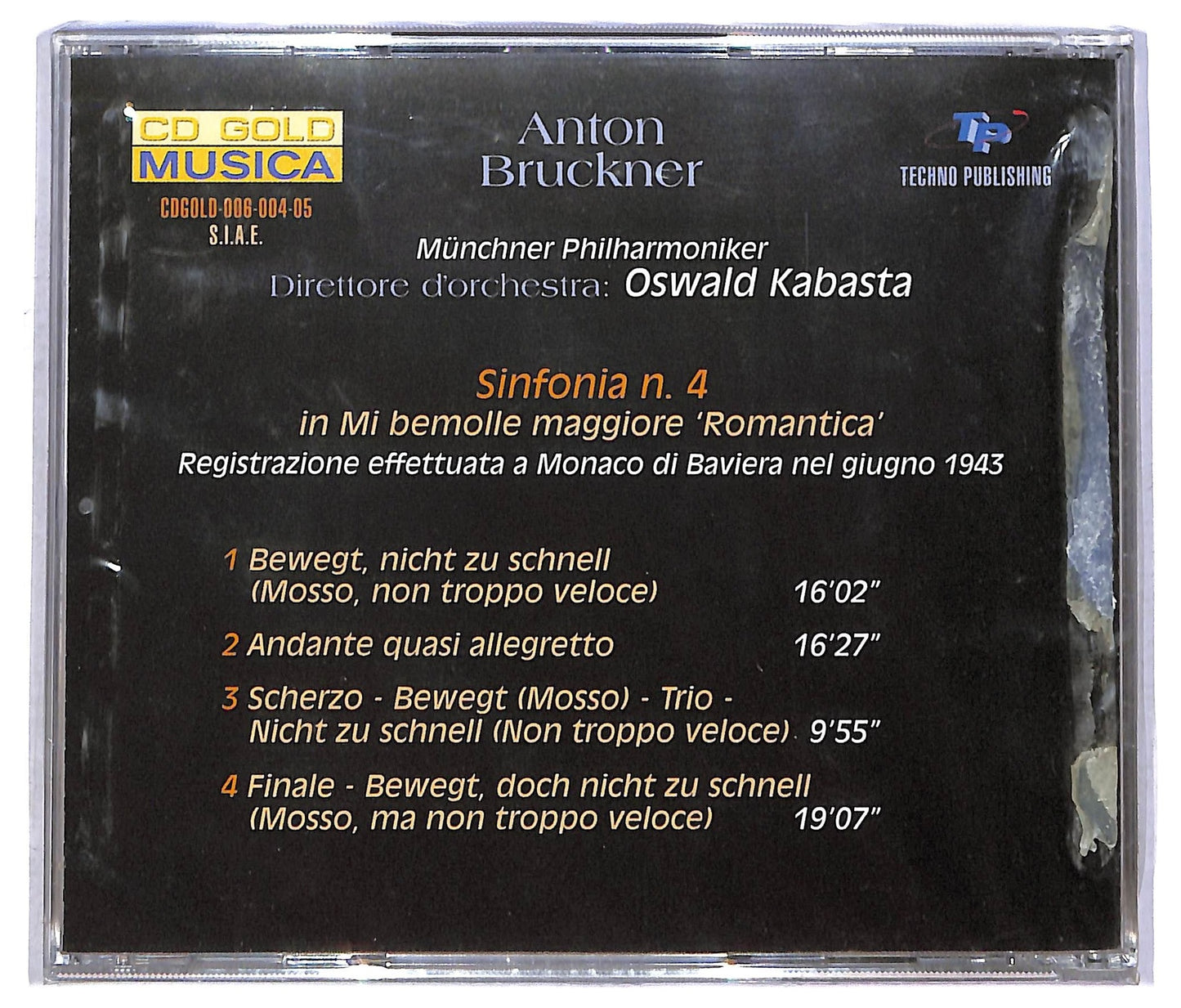 EBOND Anton Bruckner Oswald Kabasta - Sinfonia N.4 Romantica CD CD090415