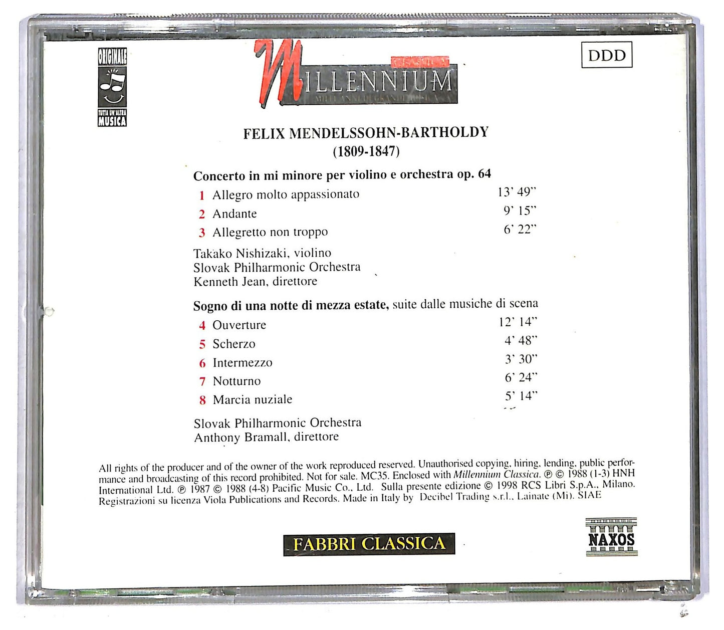 EBOND Mendelssohn - Concerto In Mi Minore Per Violino E Orchestra Op. 64 CD CD090424