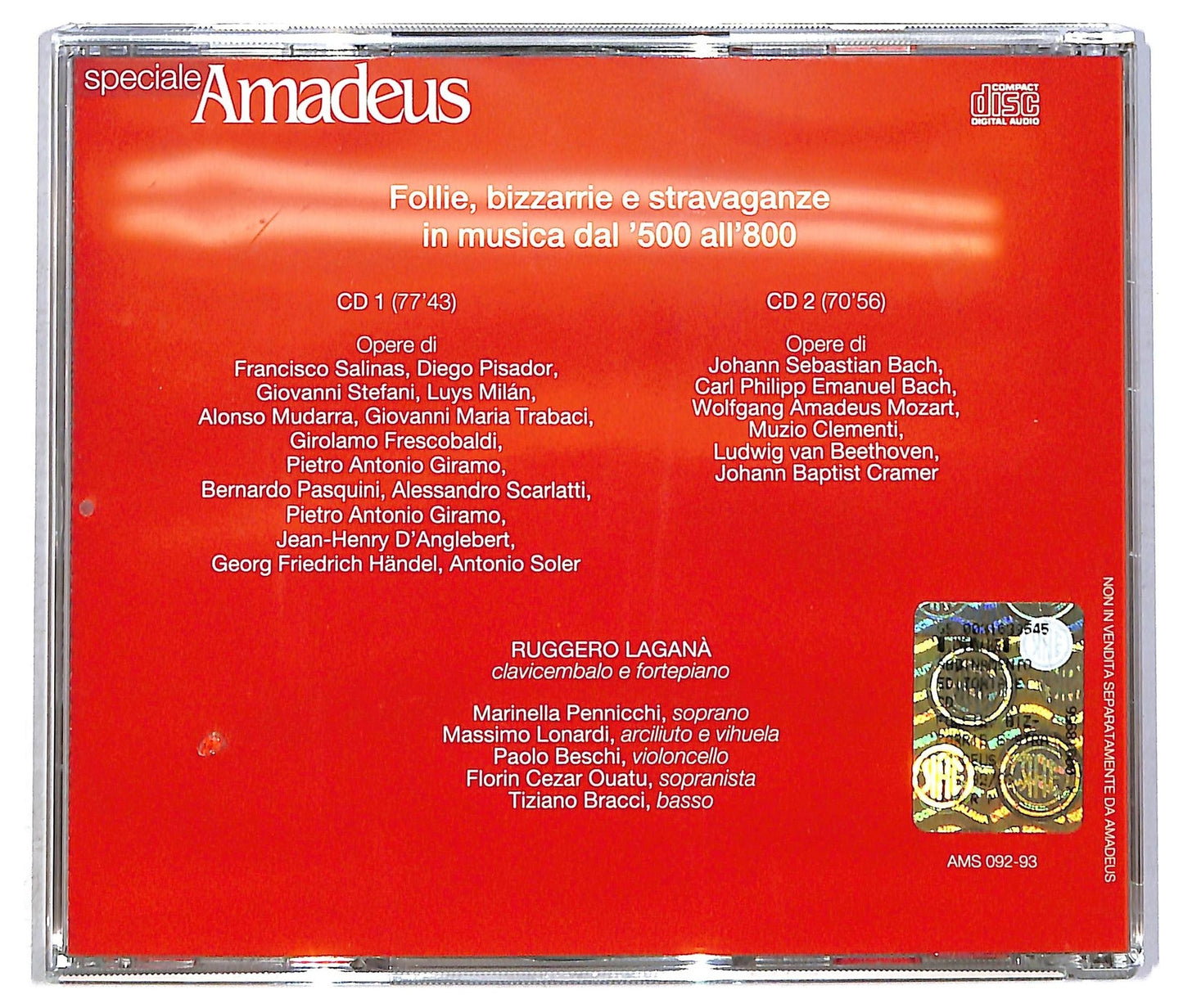 EBOND Ruggero Lagana' - follie bizzarrie e stravaganze in musica dal 500 all 800 CD CD090505