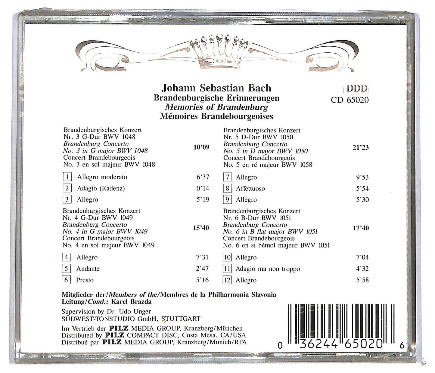 EBOND Johann Sebastian Bach - Brandenburgische Erinnerungen CD CD090535