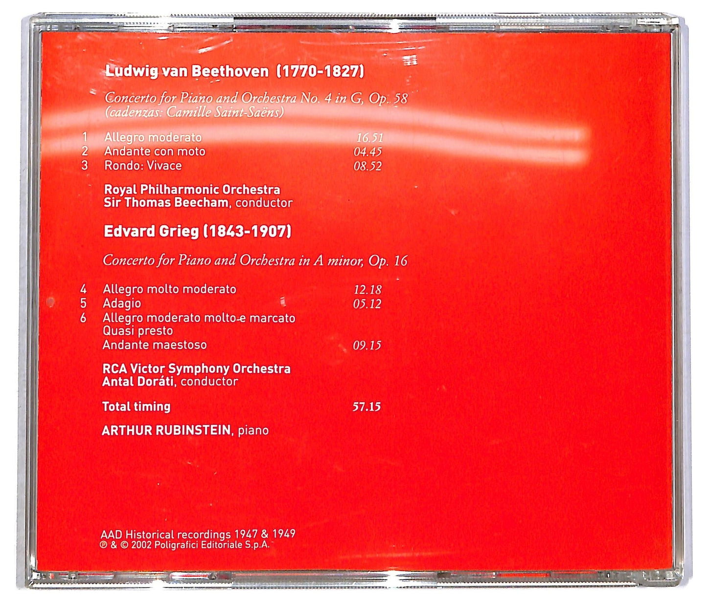 EBOND Beethoven Grieg Rubinstein - concerto per pianoforte n.4 - op.16 CD CD090620