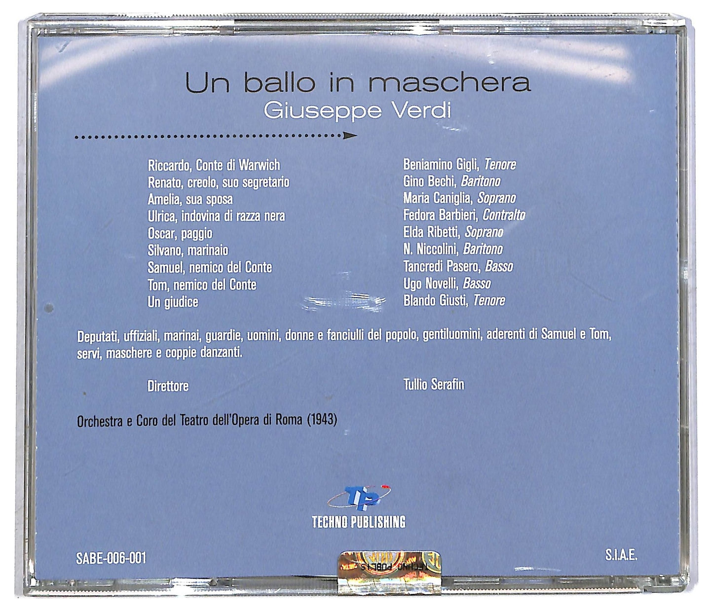 EBOND Giuseppe Verdi - un ballo in Maschera CD CD090622