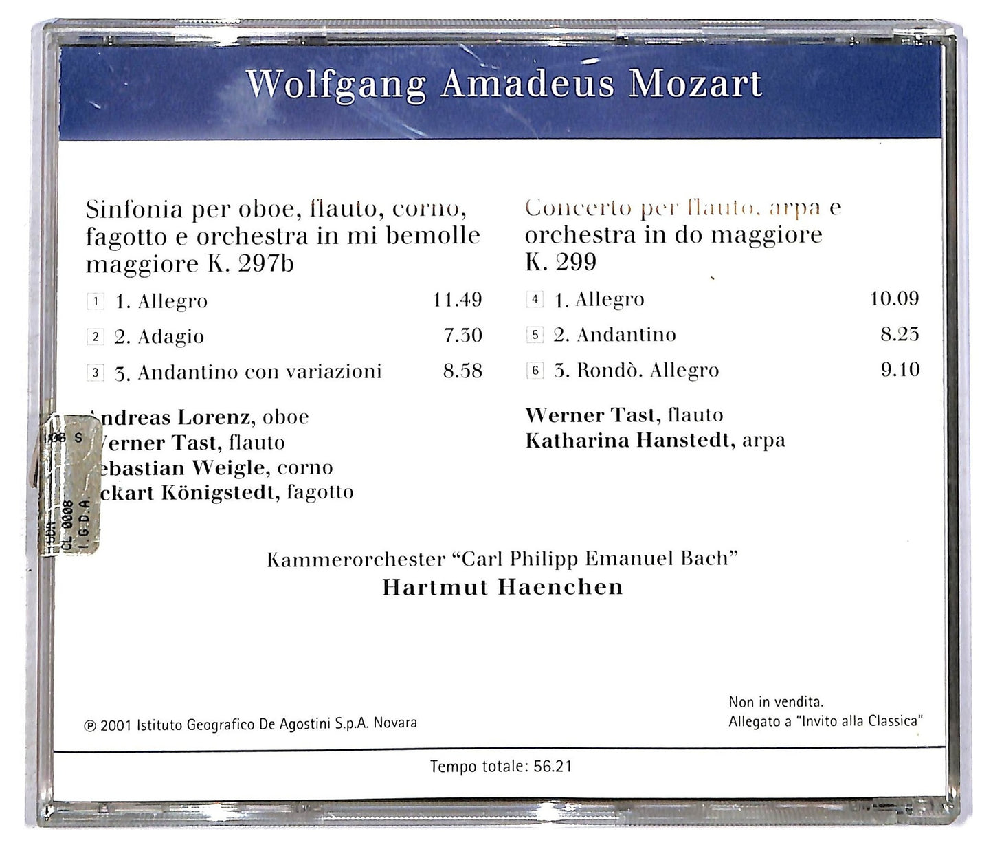 EBOND Mozart - Sinfonia Concertante K. 297b Concerto Per Flauto E Arpa K. 299 CD CD090634