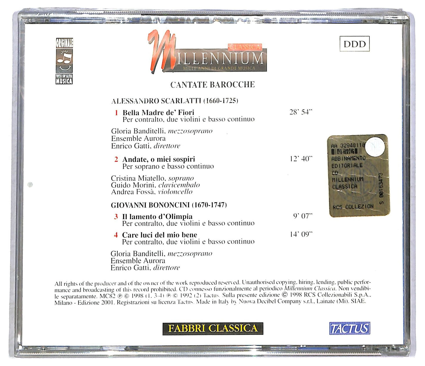 EBOND Scarlatti Bononcini - Cantate Barocche CD CD090643