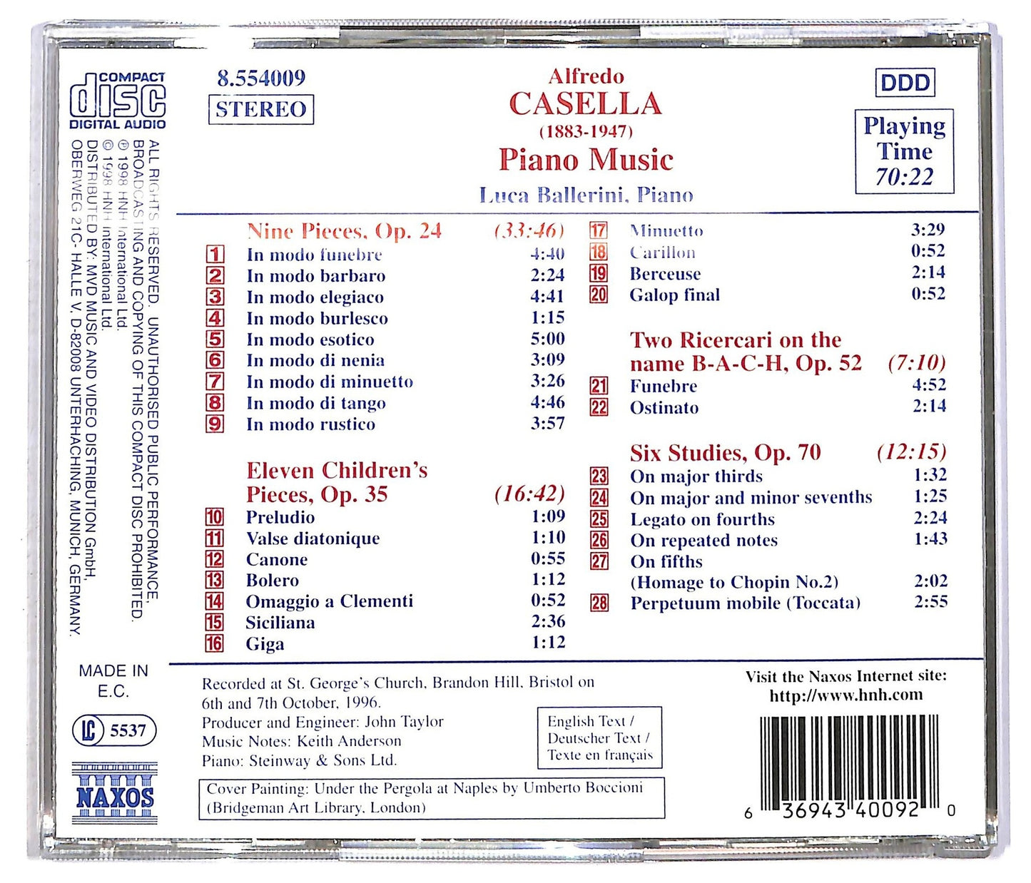 EBOND Alfredo Casella - Piano Music CD CD090764