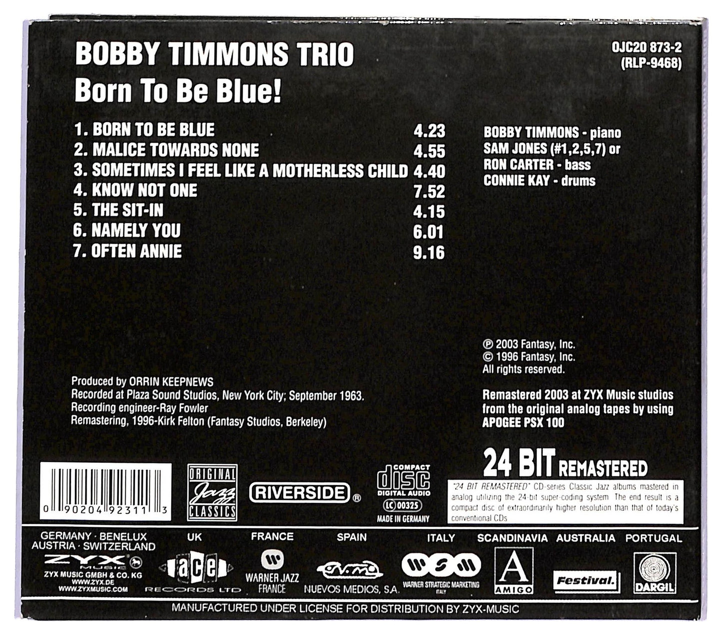EBOND Bobby Timmons Trio - Born To Be Blue CD CD090828