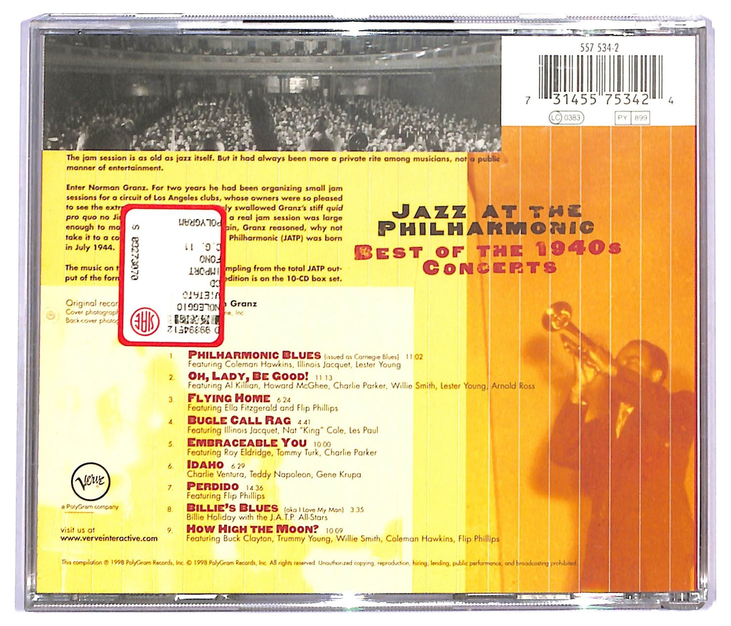 EBOND Jazz At The Philharmonic - Best Of The 1940s Concerts CD CD090860