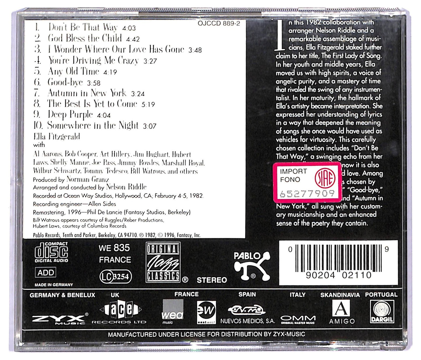 EBOND Ella Fitzgerald - The Best Is Yet To Come CD CD090862