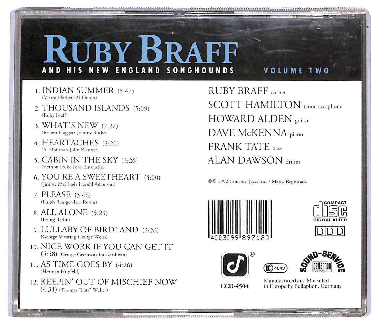 EBOND Ruby Braff & His New England Songhounds - Volume Two CD CD090928