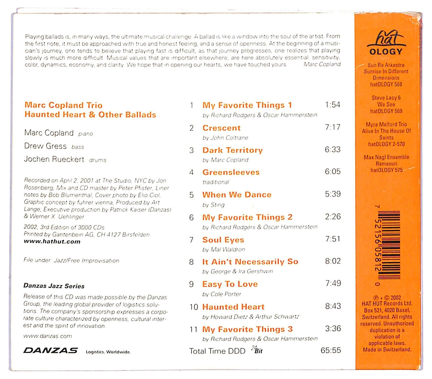 EBOND Marc Copland Trio - Haunted Heart & Other Ballads CD CD090938