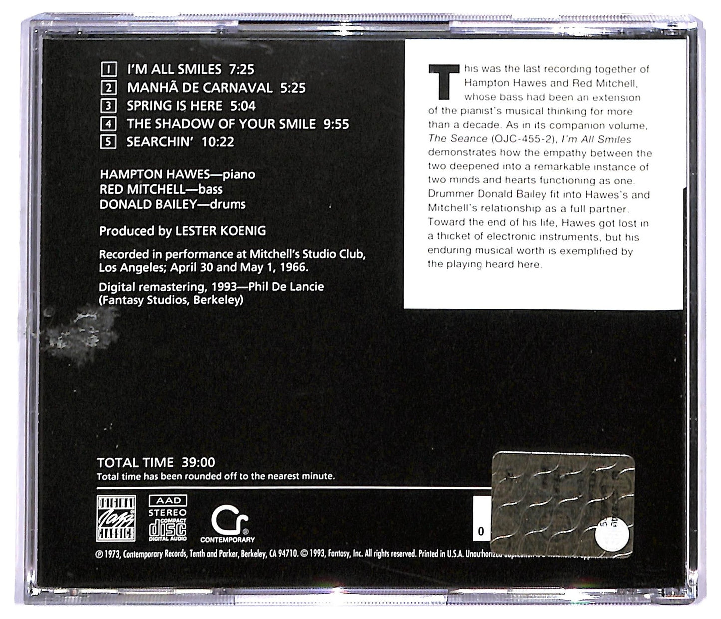 EBOND Hampton Hawes - I'm All Smiles CD CD091002