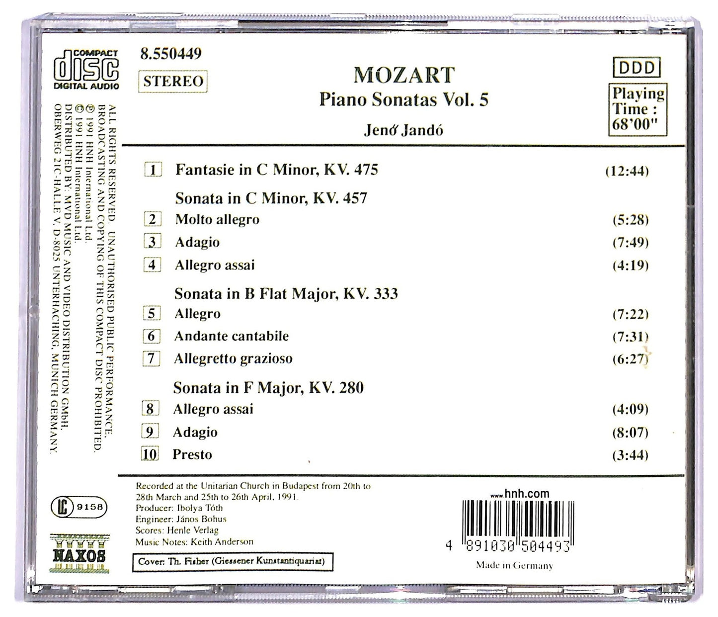 EBOND Mozart - Jeno Jando - Piano Sonatas, Vol. 5 CD CD091030