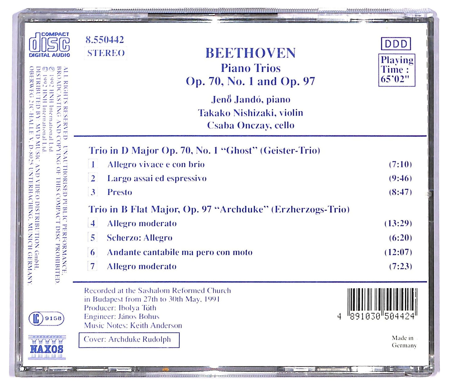 EBOND Beethoven - Piano Trios archduke - Ghost CD CD091032