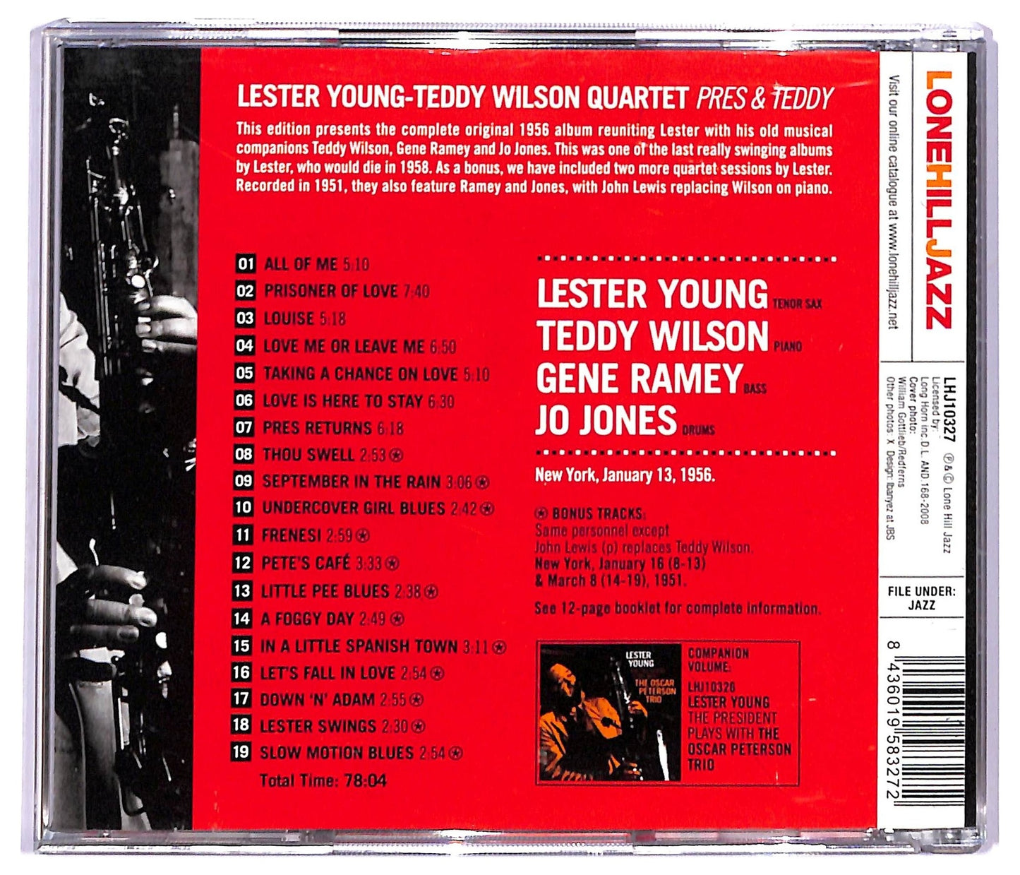 EBOND Lester Young Teddy Wilson Quartet - Pres And Teddy CD CD091039
