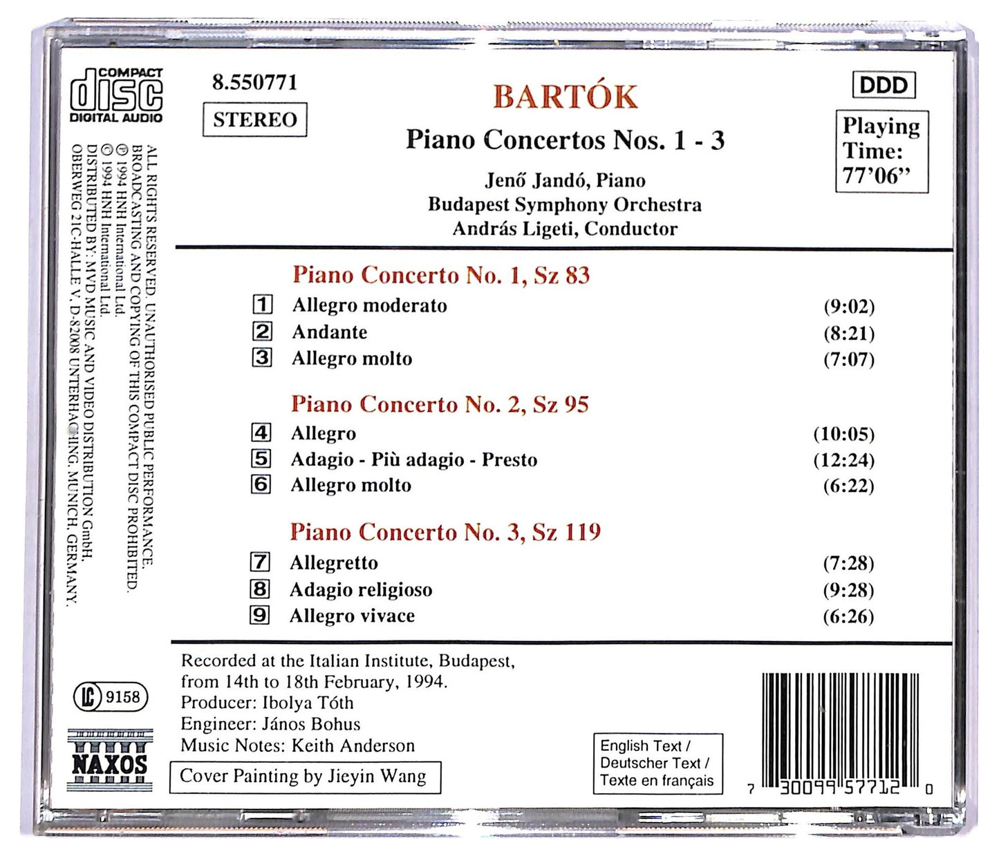 EBOND Bartok - Piano Concertos Nos. 1 - 3 CD CD091045
