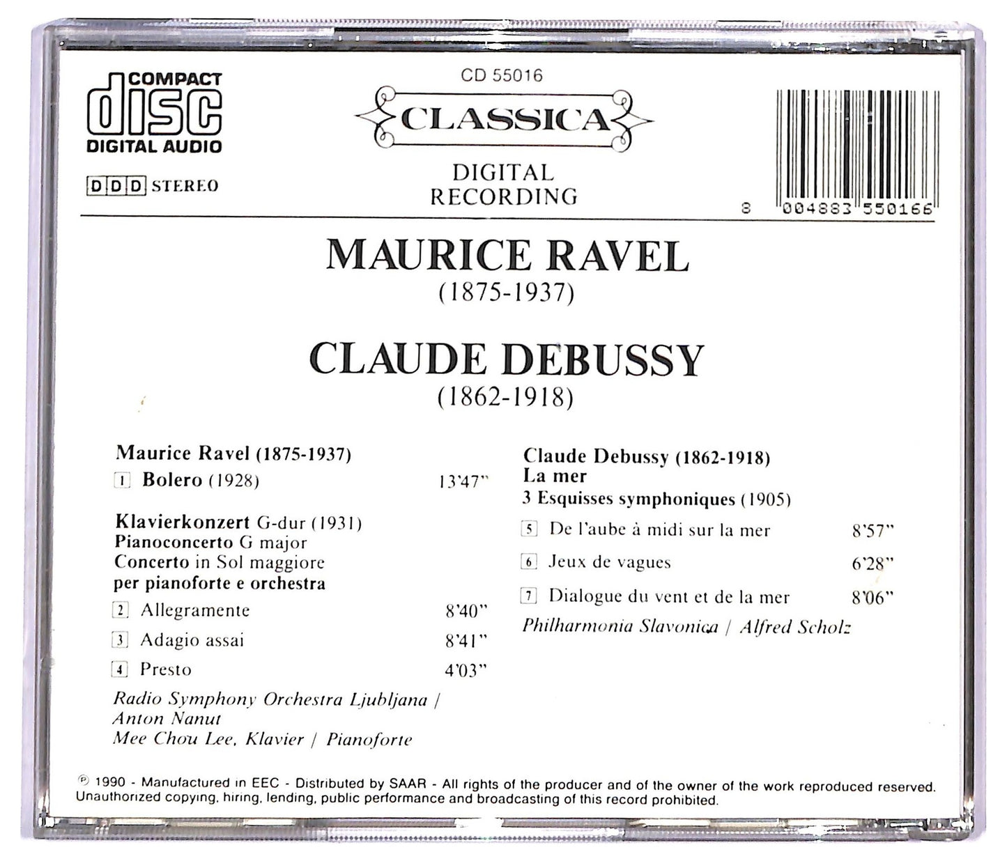 EBOND Maurice Ravel - Debussy - Bolero Klavierkonzert G-Dur - La Mer CD CD091064