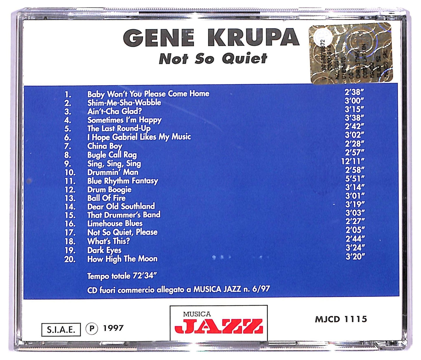 EBOND Gene Krupa - Not So Quiet CD CD091101