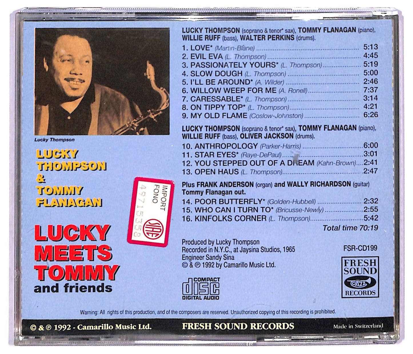 EBOND Lucky Thompson & Tommy Flanagan - Lucky Meets Tommy And Friends CD CD091107