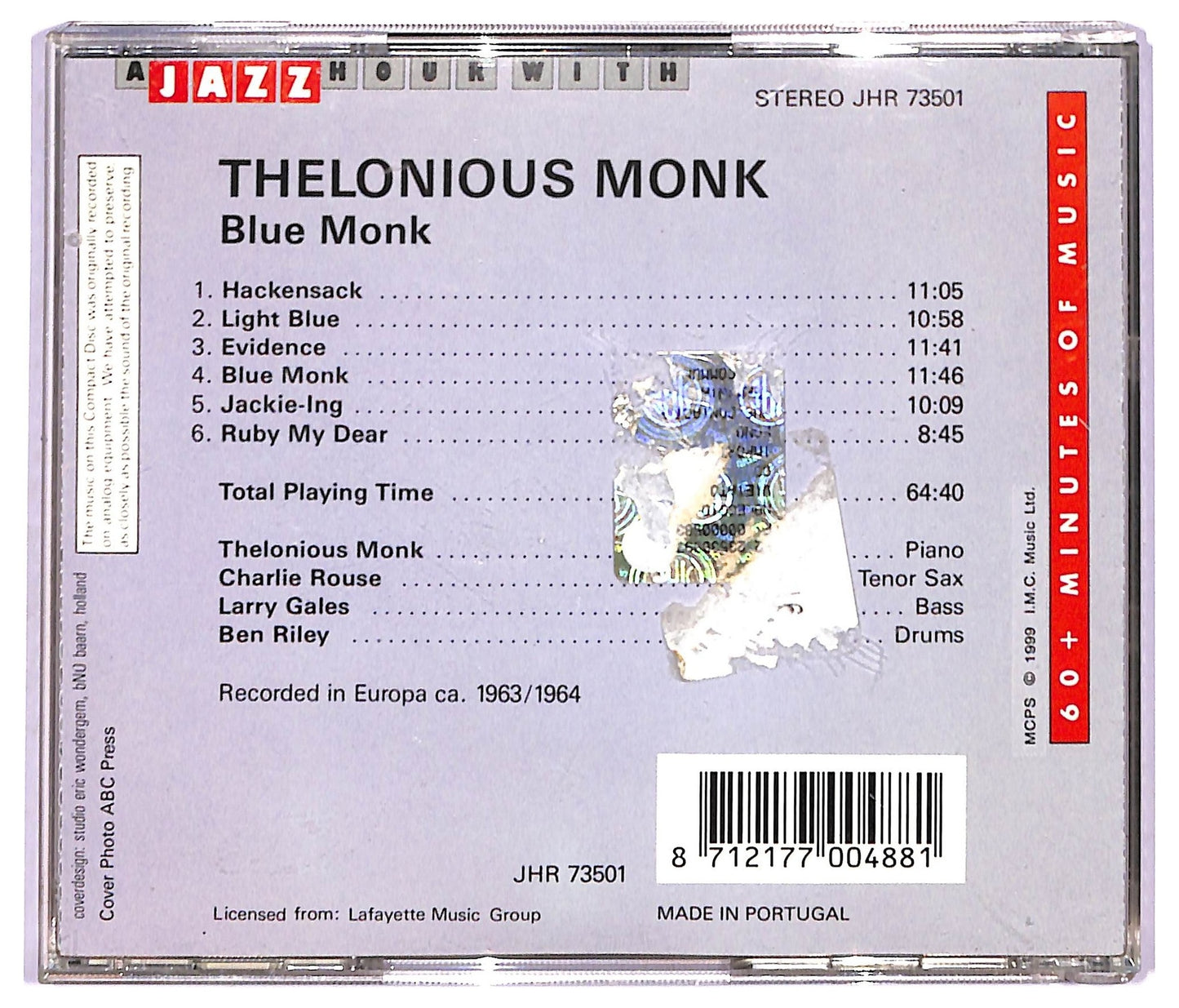 EBOND Thelonious Monk - Blue Monk CD CD091134