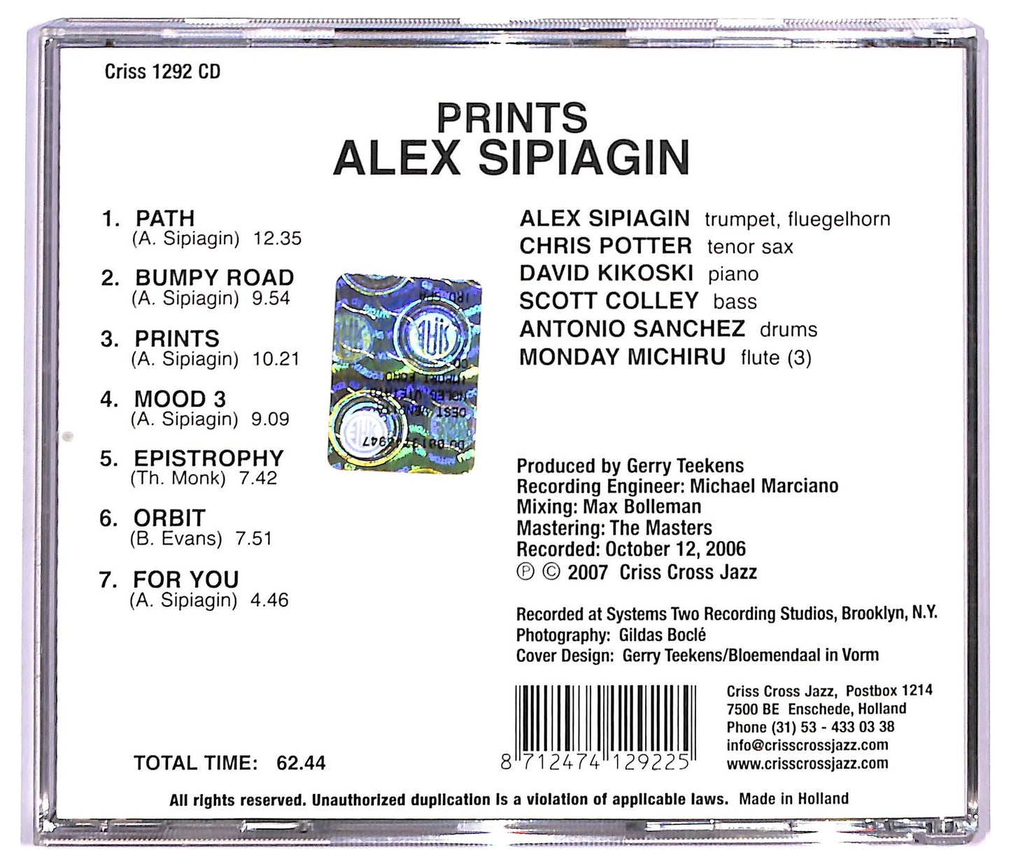 EBOND Alex Sipiagin - Prints CD CD091241