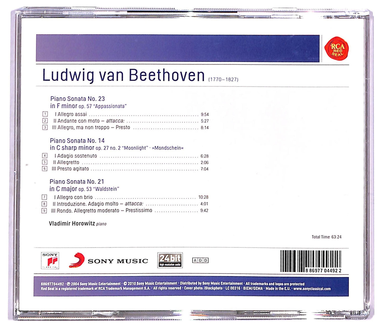 EBOND Ludwig van Beethoven - Piano Sonatas Appassionata CD CD091253