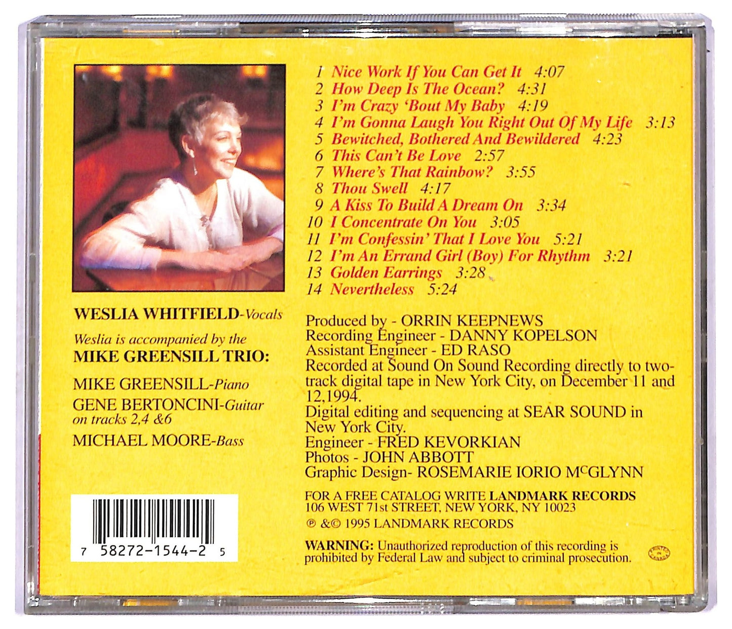 EBOND Weslia Whitfield - Nice Work... CD CD091336