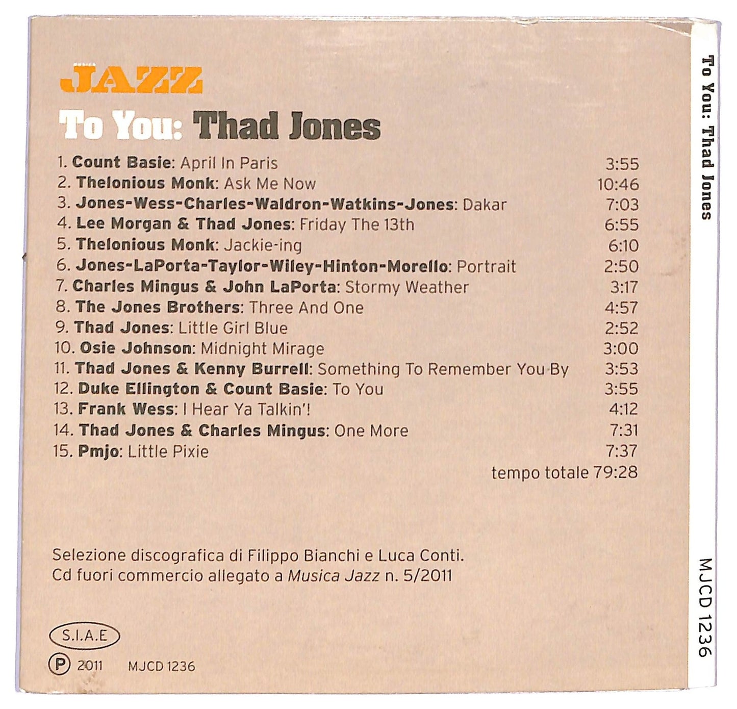 EBOND Various - To You: Thad Jones CD CD091340