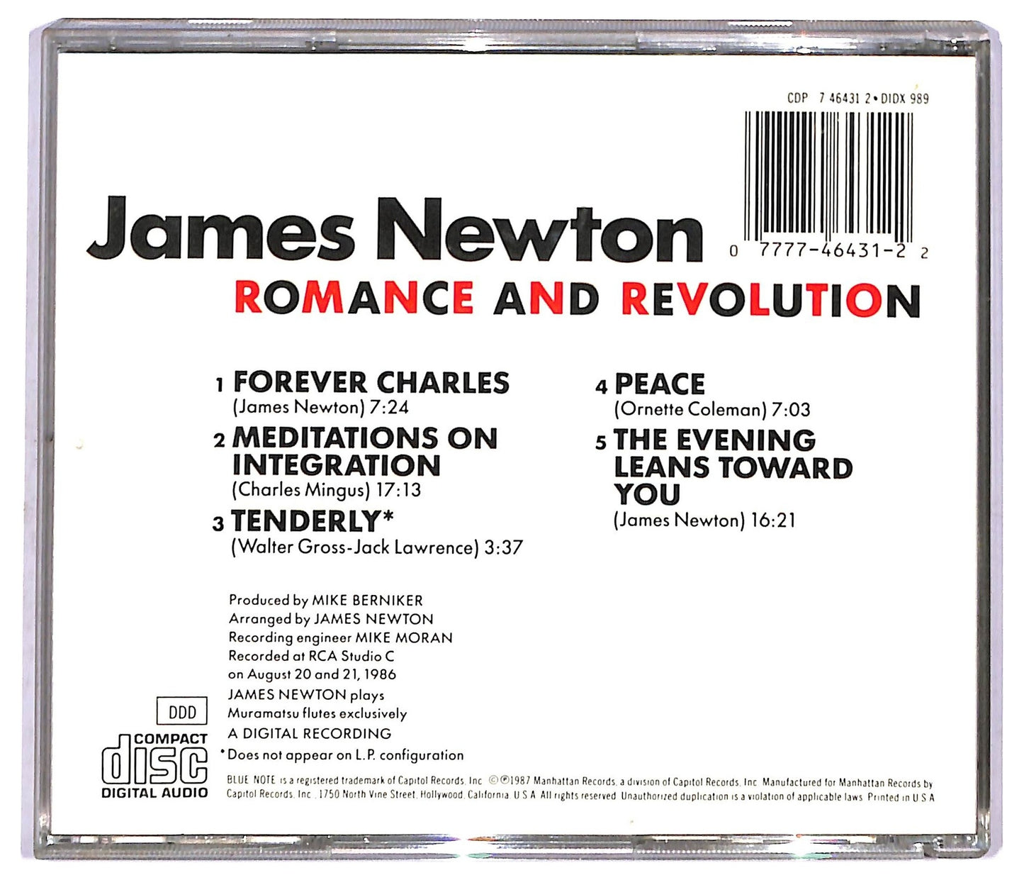 EBOND James Newton - Romance And Revolution CD CD091357