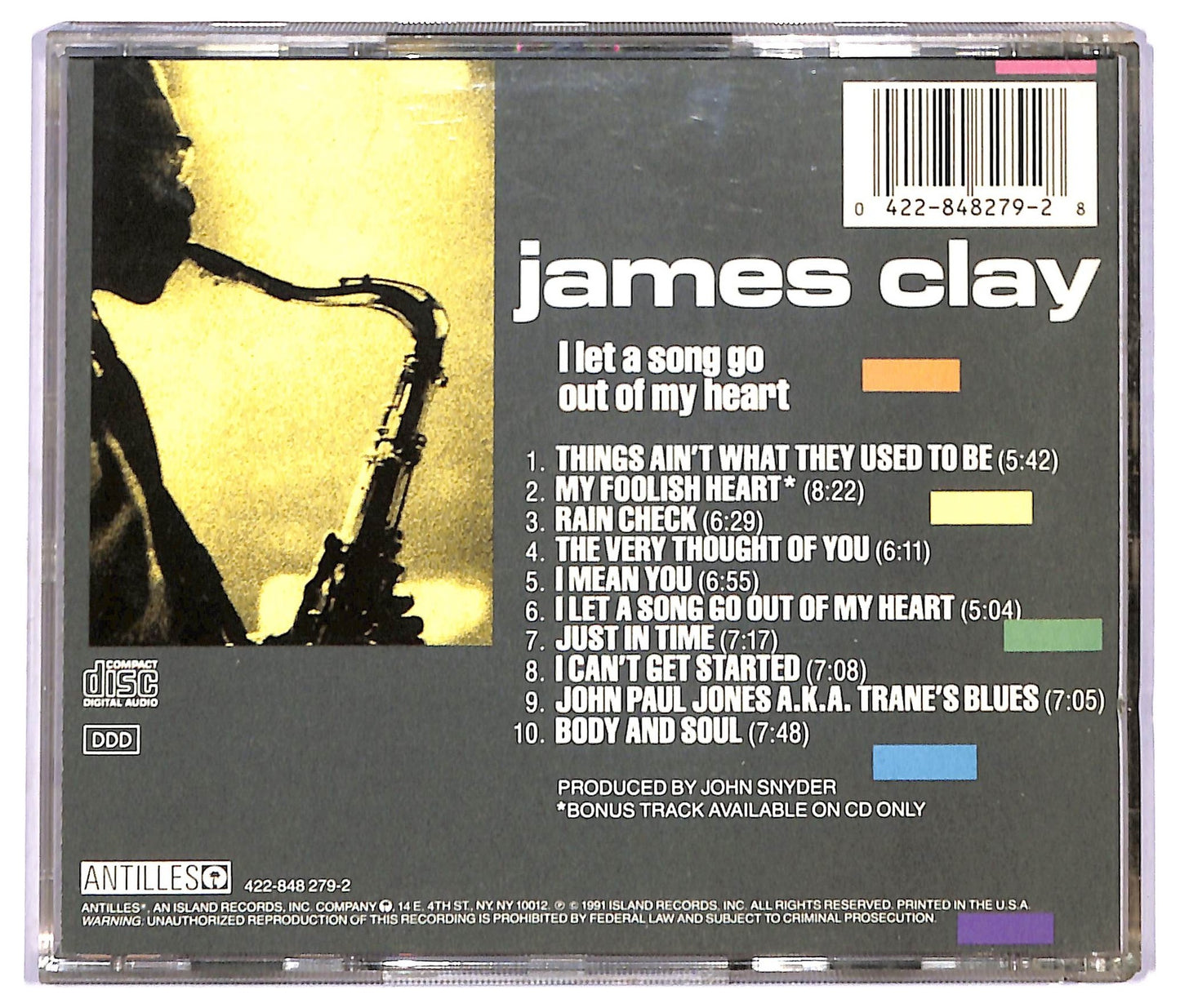 EBOND James Clay - I Let A Song Go Out Of My Heart CD CD091402
