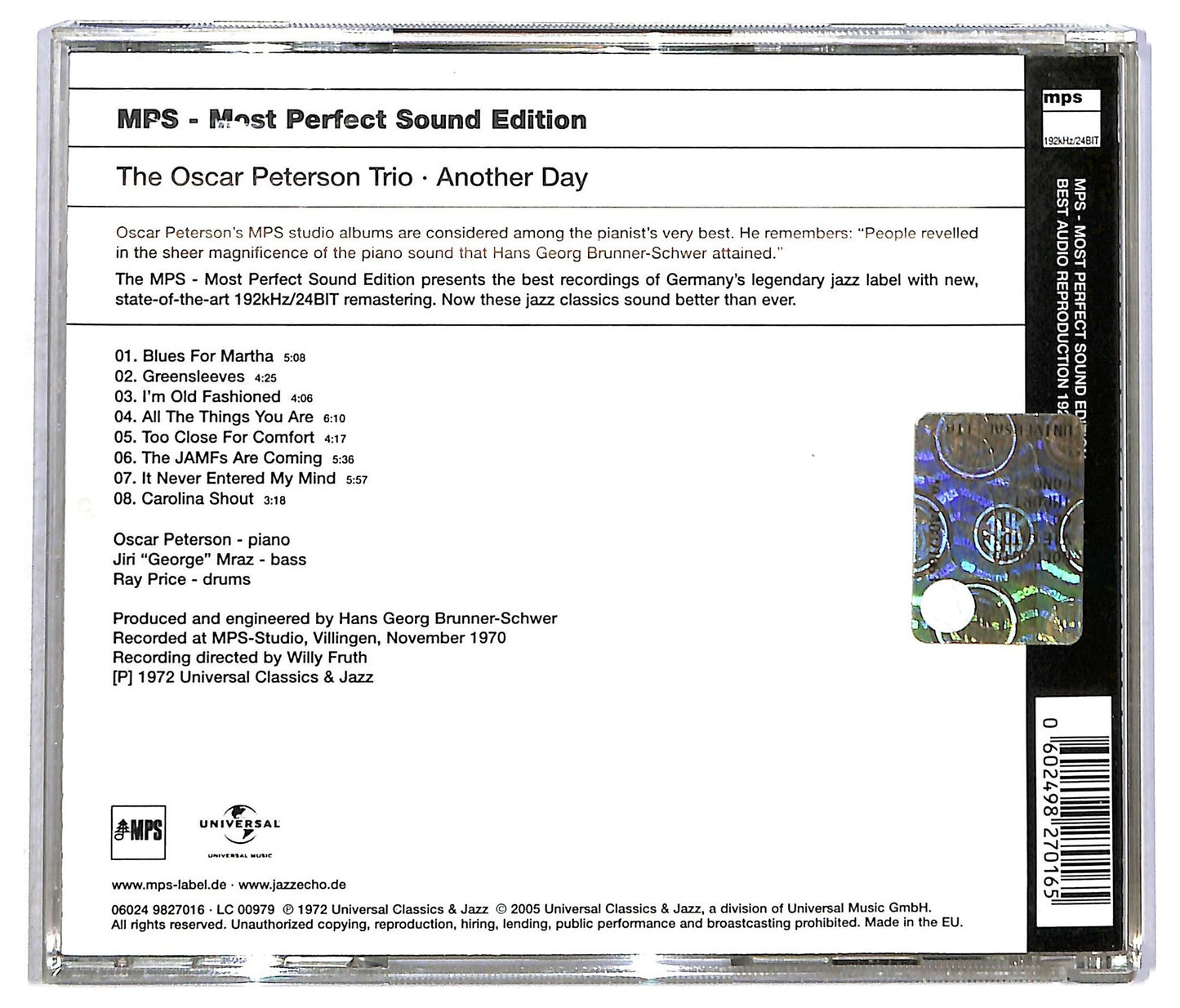 EBOND The Oscar Peterson Trio - Another Day CD CD091625