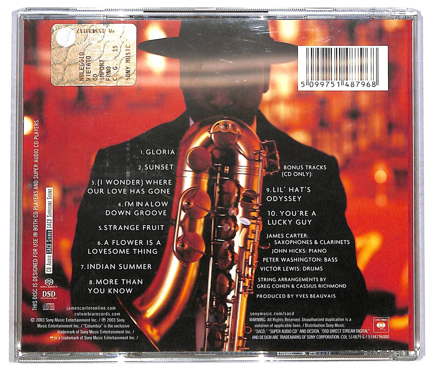 EBOND James Carter - Gardenias For Lady Day CD CD091644