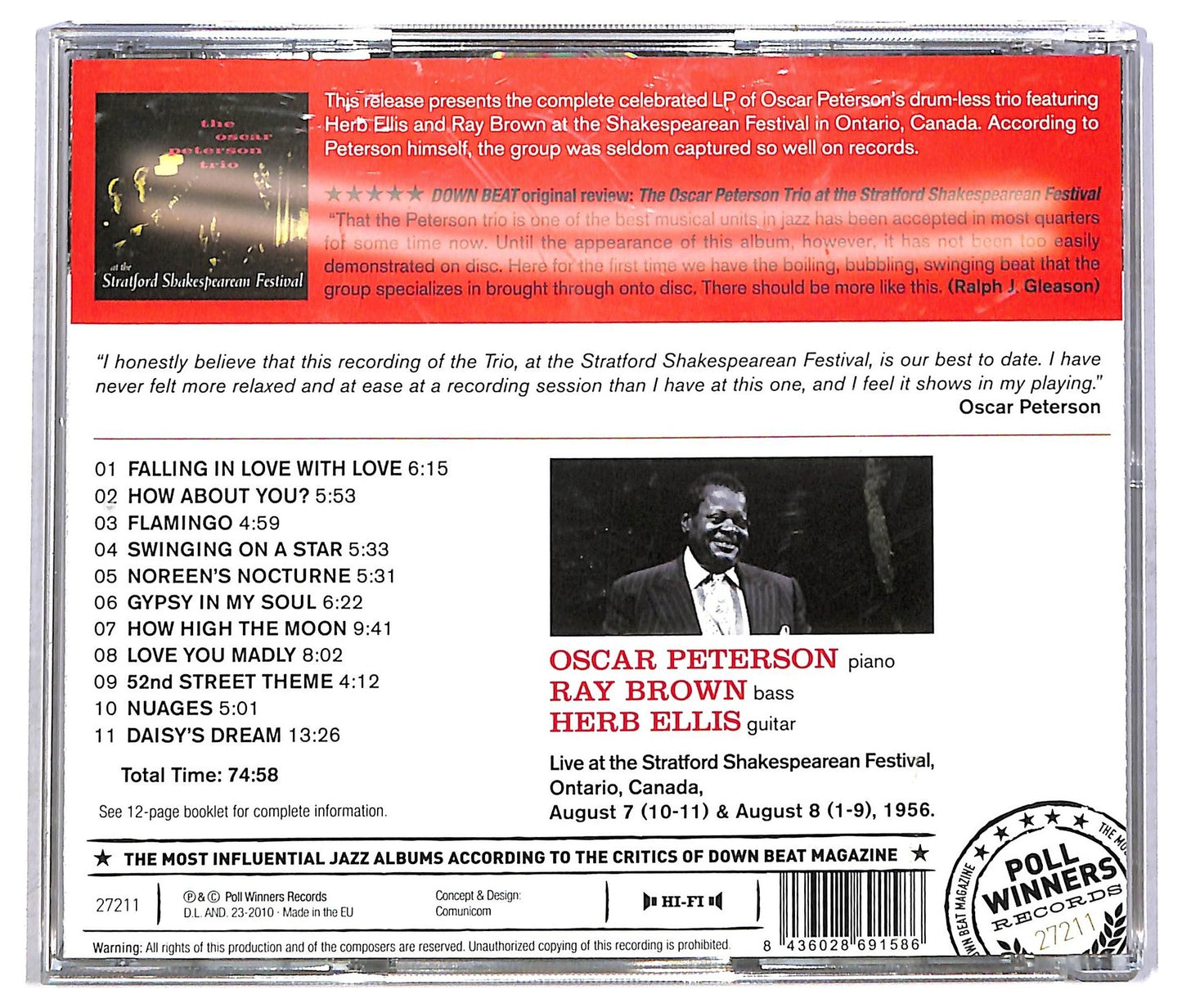 EBOND The Oscar Peterson Trio - At The Stratford Shakespearean Festival CD CD091650