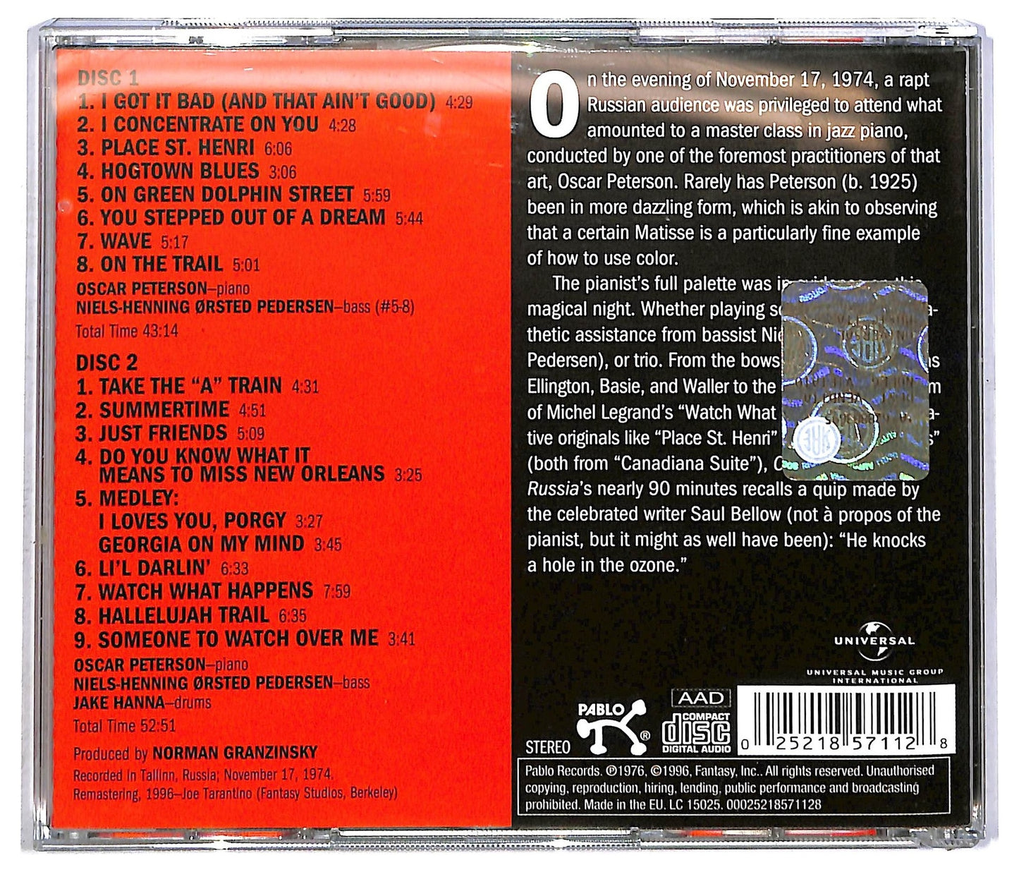 EBOND Oscar Peterson - Oscar Peterson In Russia CD CD091651