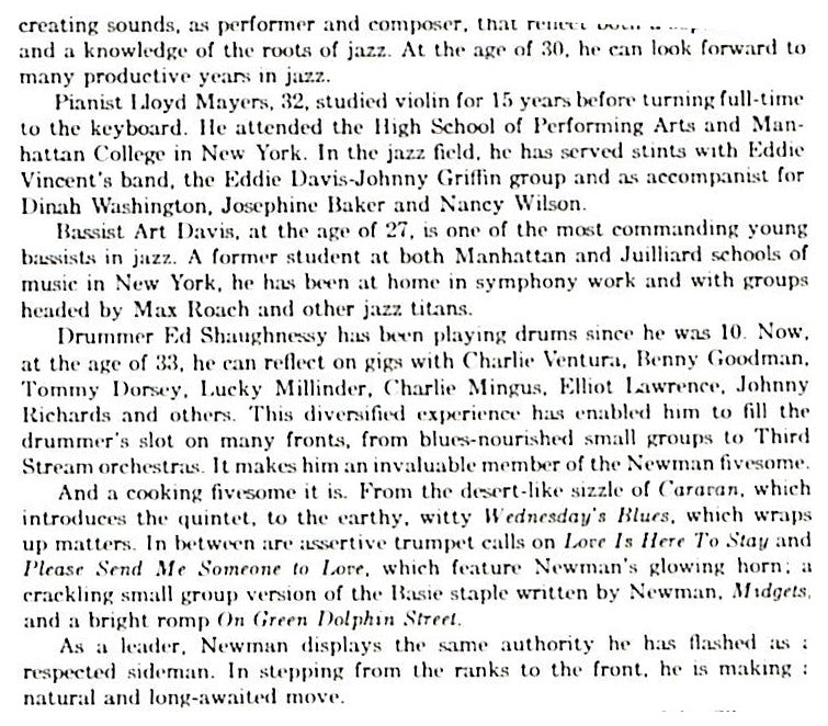 EBOND Joe Newman Quintet - Joe Newman Quintet At Count Basie's CD CD091701