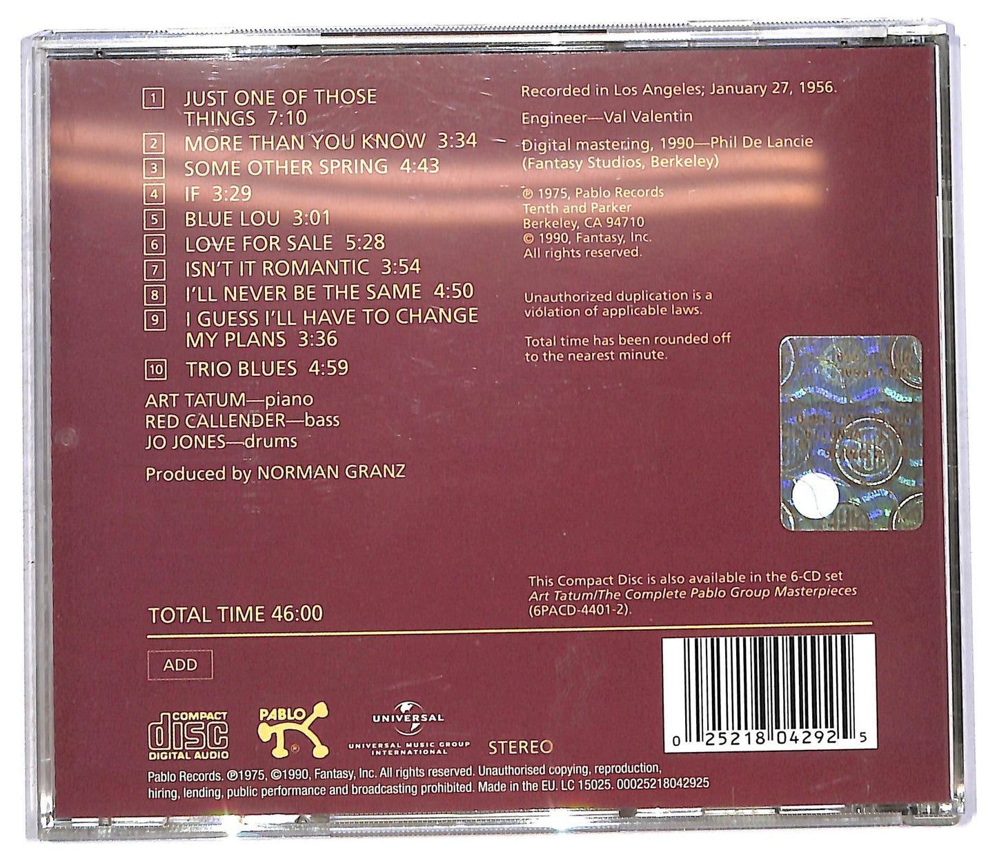 EBOND Art Tatum - The Tatum Group Masterpieces, Volume Six CD CD091708