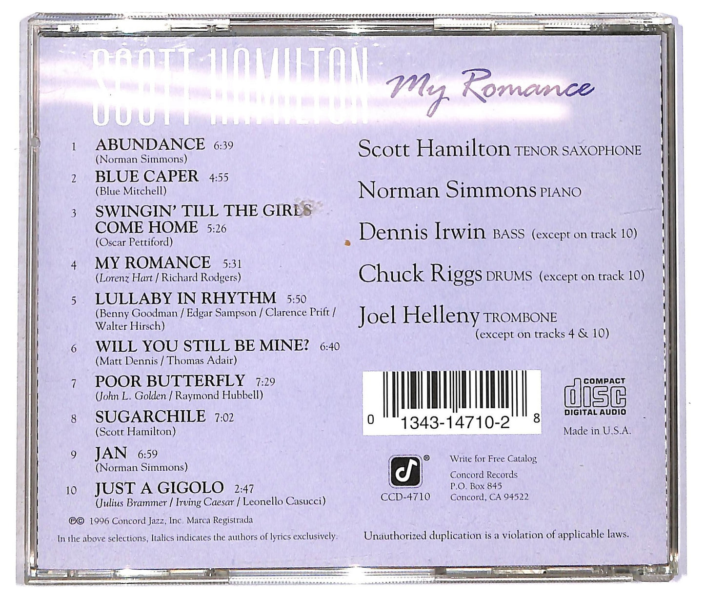 EBOND Scott Hamilton - My Romance CD CD091817