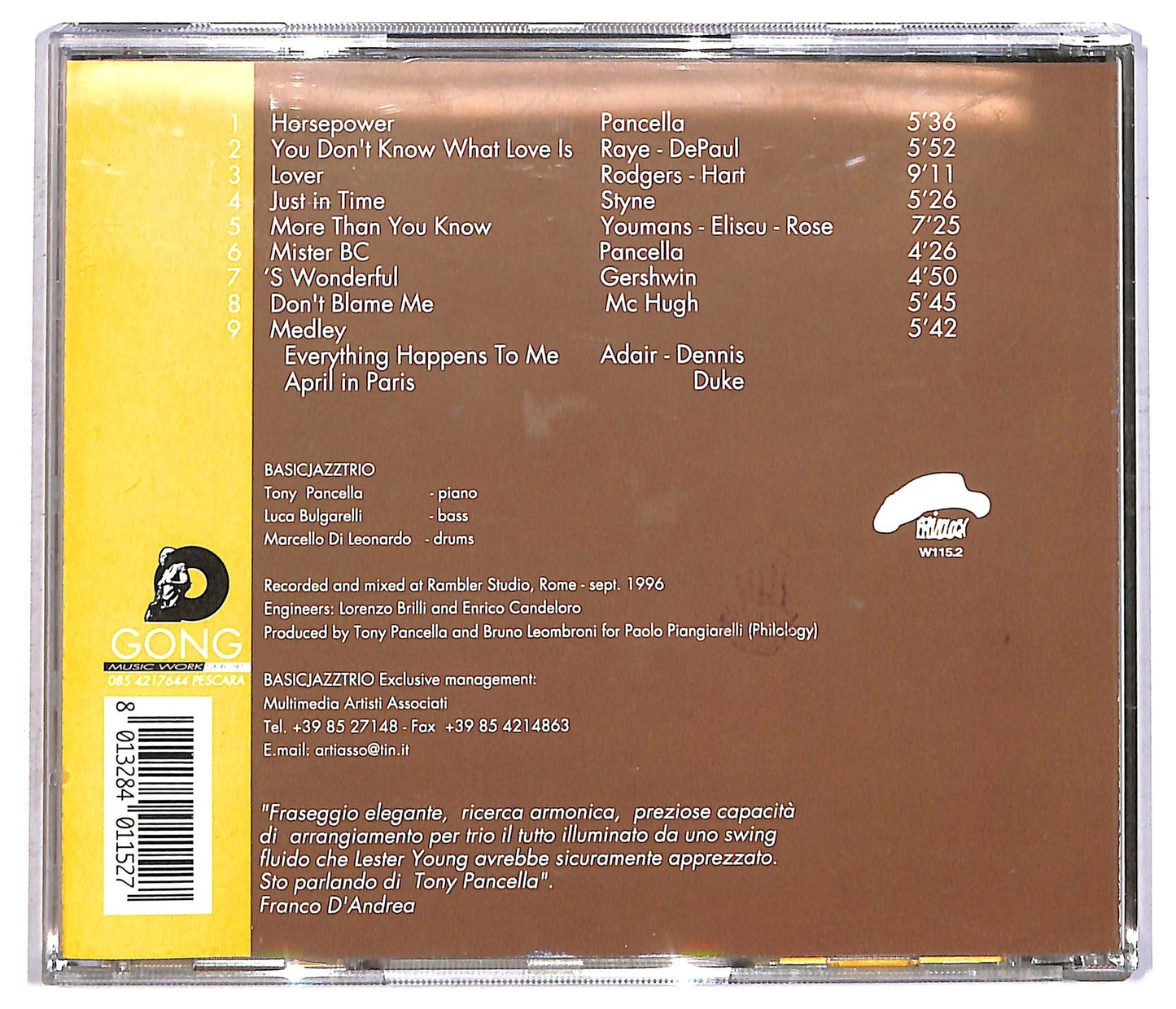 EBOND Tony Pancella - Basic jazz trio CD CD091849