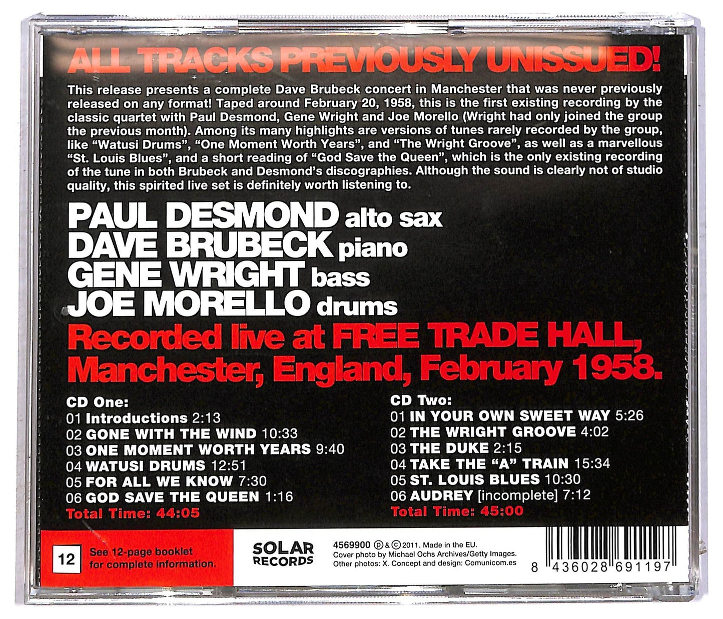 EBOND Dave Brubeck Quartet - at the Free Trade Hall 1958 CD CD091850